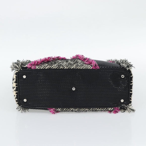 Christian Dior Diorissimo Hand Bag Canvas Black White Auth bs36646V