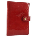 LOUIS VUITTON Monogram Vernis Agenda PM Planner Cover Red R21016 LV Auth bs36647-1