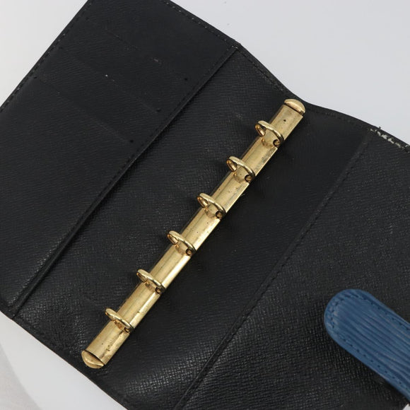 LOUIS VUITTON Epi Agenda PM Day Planner Cover Blue R20055 LV Auth bs36649