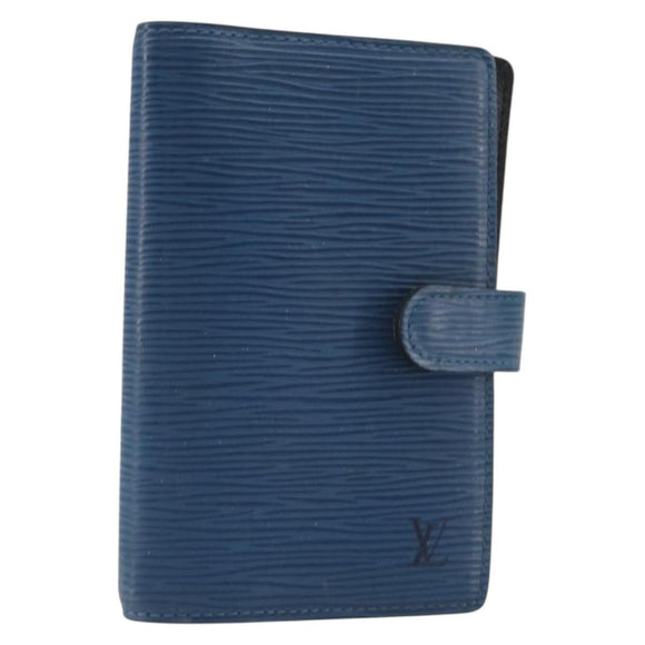 LOUIS VUITTON Epi Agenda PM Day Planner Cover Blue R20055 LV Auth bs36649