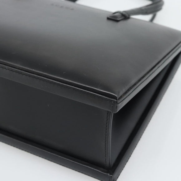 LOEWE Hand Bag Leather Black Auth bs36651