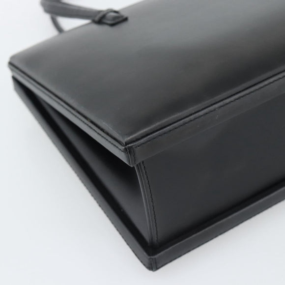 LOEWE Hand Bag Leather Black Auth bs36651