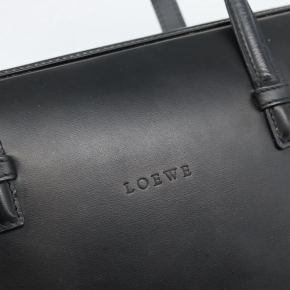 LOEWE Hand Bag Leather Black Auth bs36651