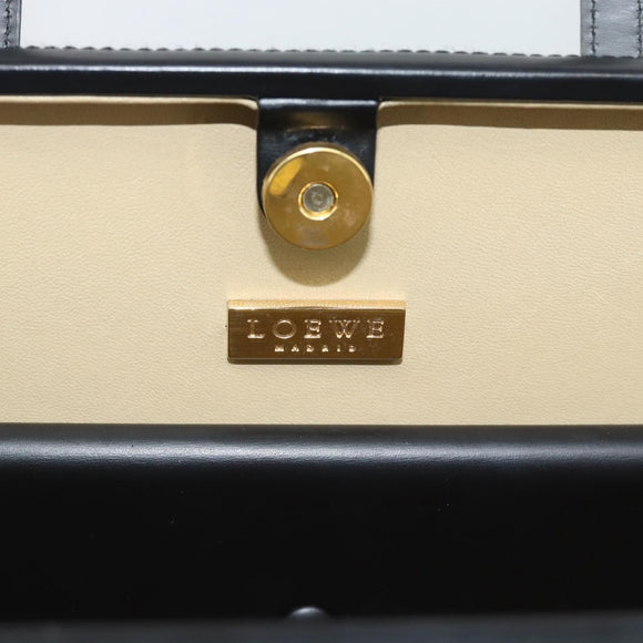 LOEWE Hand Bag Leather Black Auth bs36651
