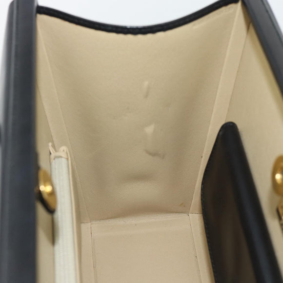 LOEWE Hand Bag Leather Black Auth bs36651