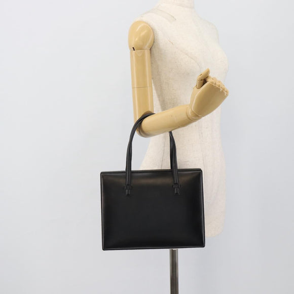 LOEWE Hand Bag Leather Black Auth bs36651