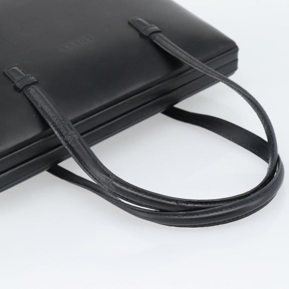 LOEWE Hand Bag Leather Black Auth bs36651