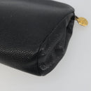 CHANEL COCO Mark Pouch Caviar Skin Black Gold CC Auth bs36652-15