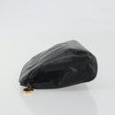 CHANEL COCO Mark Pouch Caviar Skin Black Gold CC Auth bs36652-4