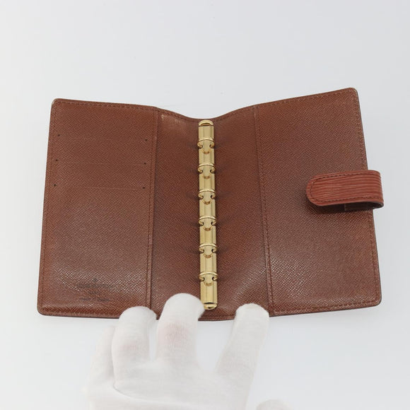 LOUIS VUITTON Epi Agenda PM Day Planner Cover Brown R20053 LV Auth bs36653