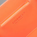 CHANEL Matelasse Vanity Hand Bag Patent leather Orange Gold CC Auth bs36656SAM-21