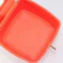 CHANEL Matelasse Vanity Hand Bag Patent leather Orange Gold CC Auth bs36656SAM-10