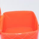 CHANEL Matelasse Vanity Hand Bag Patent leather Orange Gold CC Auth bs36656SAM-22