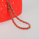 CHANEL Matelasse Vanity Hand Bag Patent leather Orange Gold CC Auth bs36656SAM-7