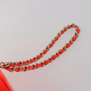 CHANEL Matelasse Vanity Hand Bag Patent leather Orange Gold CC Auth bs36656SAM-14