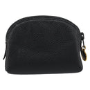 CHANEL COCO Mark Pouch Caviar Skin Black Silver CC Auth bs36657-2