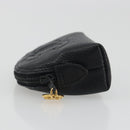 CHANEL COCO Mark Pouch Caviar Skin Black Silver CC Auth bs36657-4