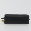 CHANEL COCO Mark Pouch Caviar Skin Black Silver CC Auth bs36657-6