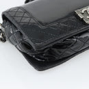 CHANEL Matelasse Boy Chanel Chain Bag Patent leather Black CC Auth bs36658A-11