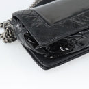 CHANEL Matelasse Boy Chanel Chain Bag Patent leather Black CC Auth bs36658A-13