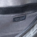 CHANEL Matelasse Boy Chanel Chain Bag Patent leather Black CC Auth bs36658A-15