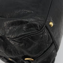 Miu Miu Hand Bag Leather Black Gold Auth bs36659V-14