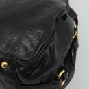 Miu Miu Hand Bag Leather Black Gold Auth bs36659V-15
