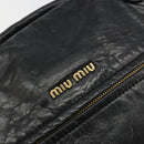 Miu Miu Hand Bag Leather Black Gold Auth bs36659V-17