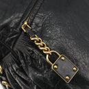 Miu Miu Hand Bag Leather Black Gold Auth bs36659V-10