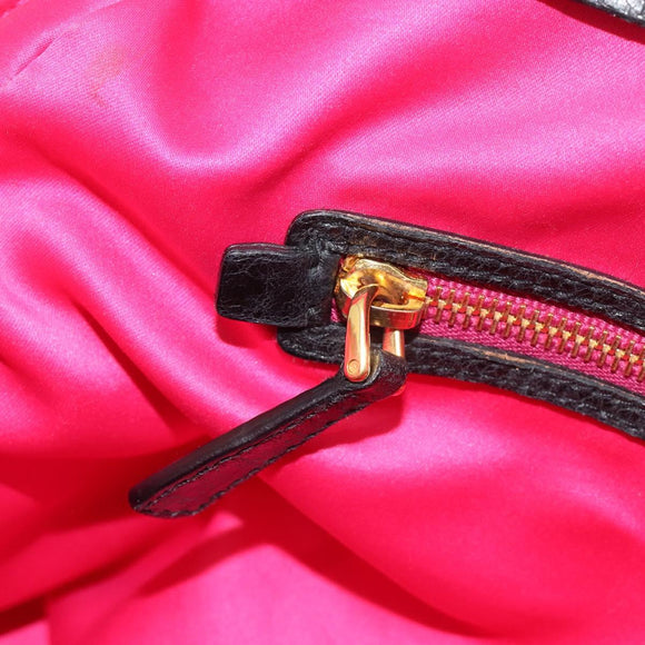 Miu Miu Hand Bag Leather Black Gold Auth bs36659V