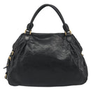 Miu Miu Hand Bag Leather Black Gold Auth bs36659V-2