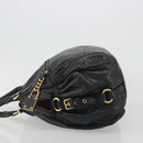 Miu Miu Hand Bag Leather Black Gold Auth bs36659V-4