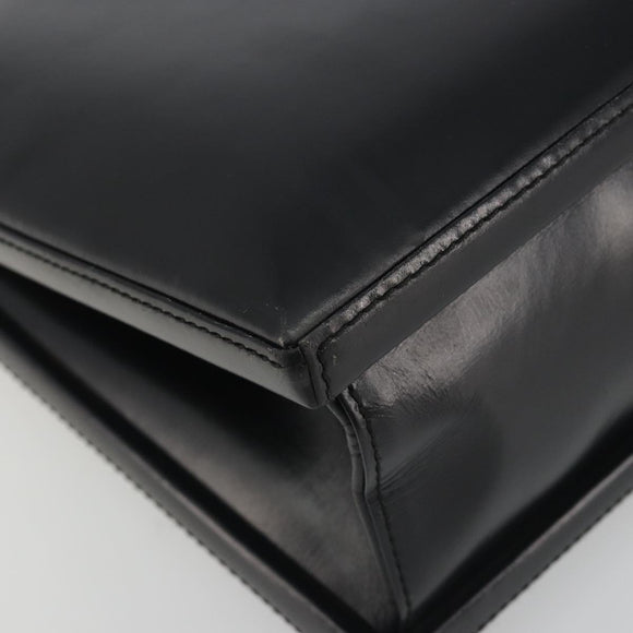 LOEWE Hand Bag Leather Black Auth bs36661