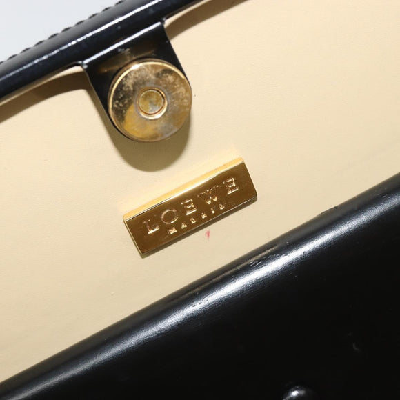 LOEWE Hand Bag Leather Black Auth bs36661