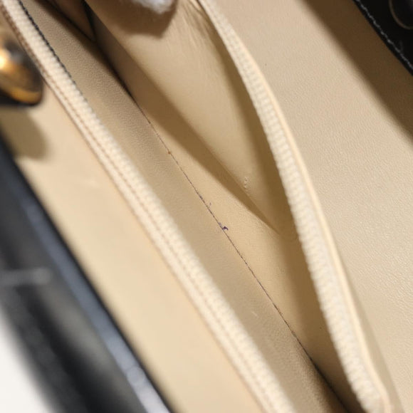 LOEWE Hand Bag Leather Black Auth bs36661