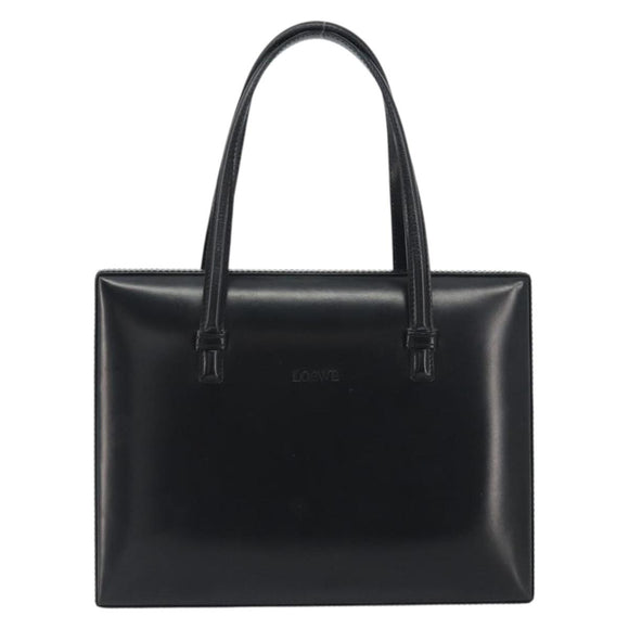 LOEWE Hand Bag Leather Black Auth bs36661