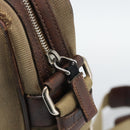 PRADA Shoulder Bag Canvas Beige Silver Auth bs36669-9