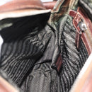 PRADA Shoulder Bag Canvas Beige Silver Auth bs36669-21