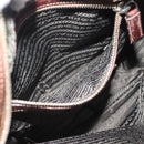 PRADA Shoulder Bag Canvas Beige Silver Auth bs36669-23