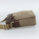 PRADA Shoulder Bag Canvas Beige Silver Auth bs36669-3