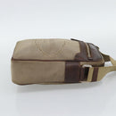 PRADA Shoulder Bag Canvas Beige Silver Auth bs36669-4