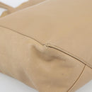 CELINE Vertical Cabas Hand Bag Leather Beige Gold Auth bs36671-14