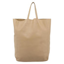 CELINE Vertical Cabas Hand Bag Leather Beige Gold Auth bs36671-13