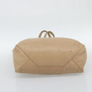 CELINE Vertical Cabas Hand Bag Leather Beige Gold Auth bs36671-5