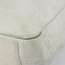 Christian Dior Canage Tote Bag Leather White Silver Auth bs36672A-10