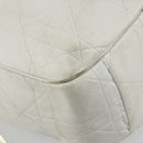 Christian Dior Canage Tote Bag Leather White Silver Auth bs36672A-11