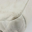 Christian Dior Canage Tote Bag Leather White Silver Auth bs36672A-13