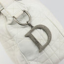 Christian Dior Canage Tote Bag Leather White Silver Auth bs36672A-15