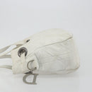 Christian Dior Canage Tote Bag Leather White Silver Auth bs36672A-5