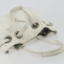 Christian Dior Canage Tote Bag Leather White Silver Auth bs36672A-6